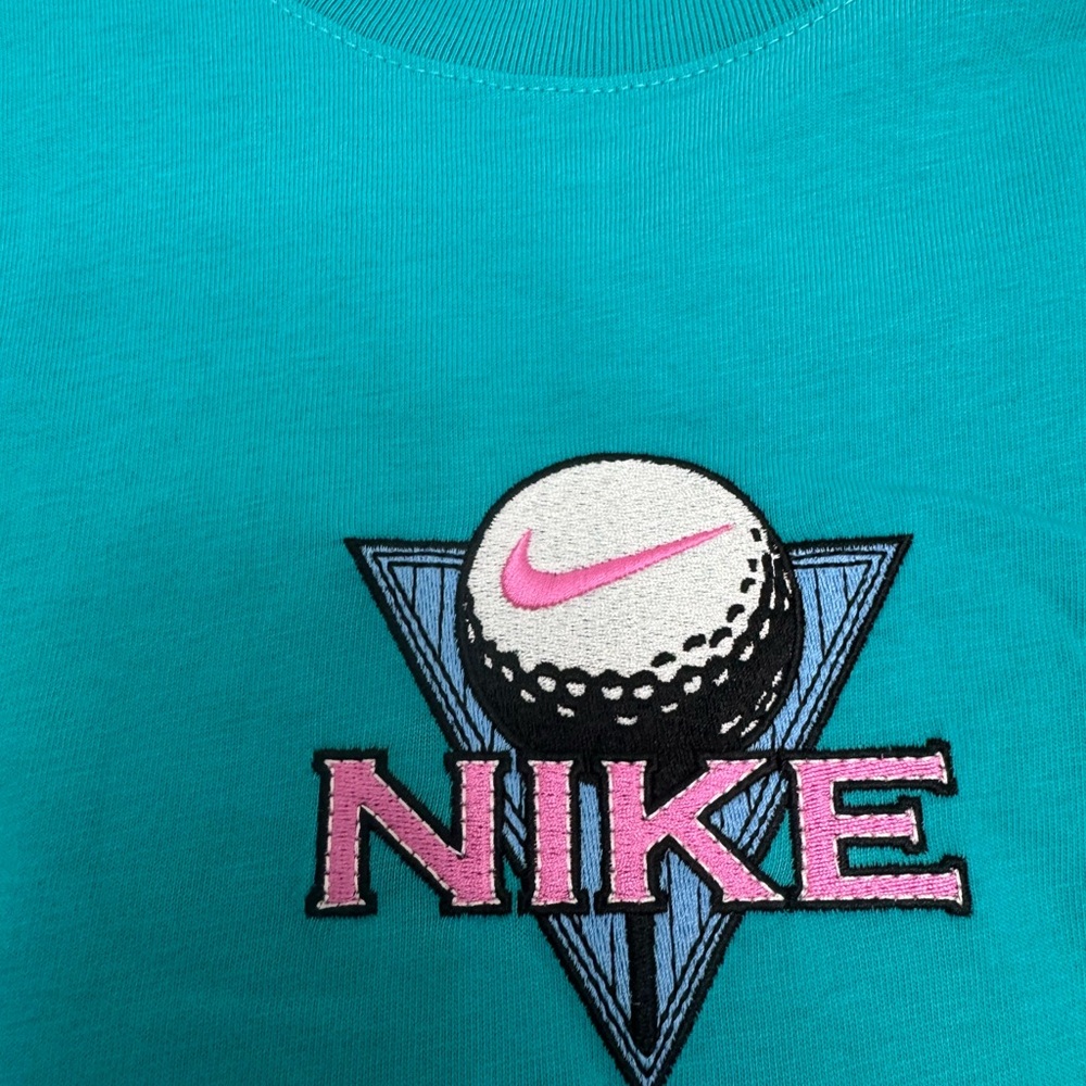 Nike Teal Golf Logo Tee with Pink & White Accents Men's size XL New - Picture 3 of 4
